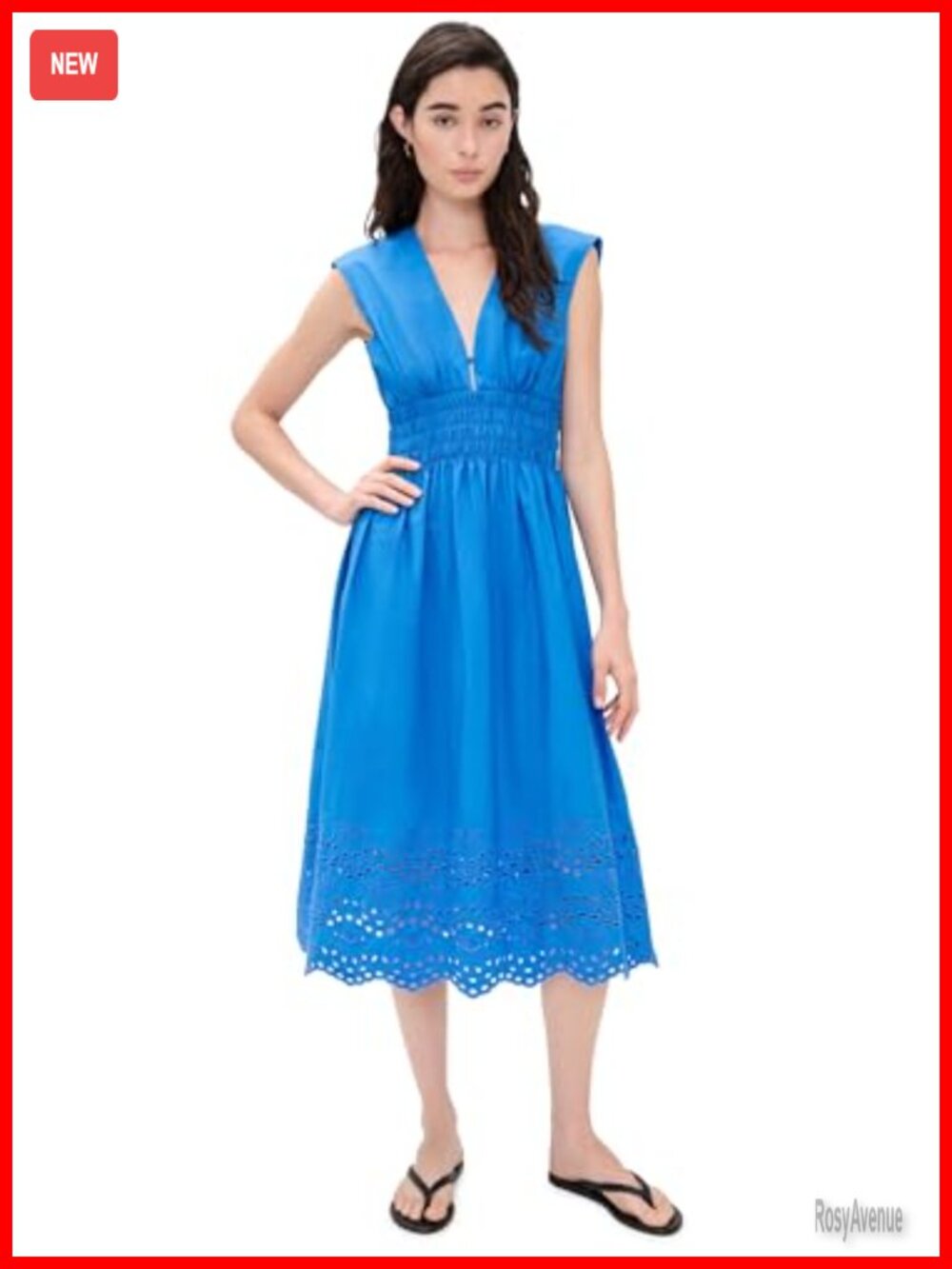 Rails Roxanne Midi Dress Poplin Sleeveless V-Neck Casual